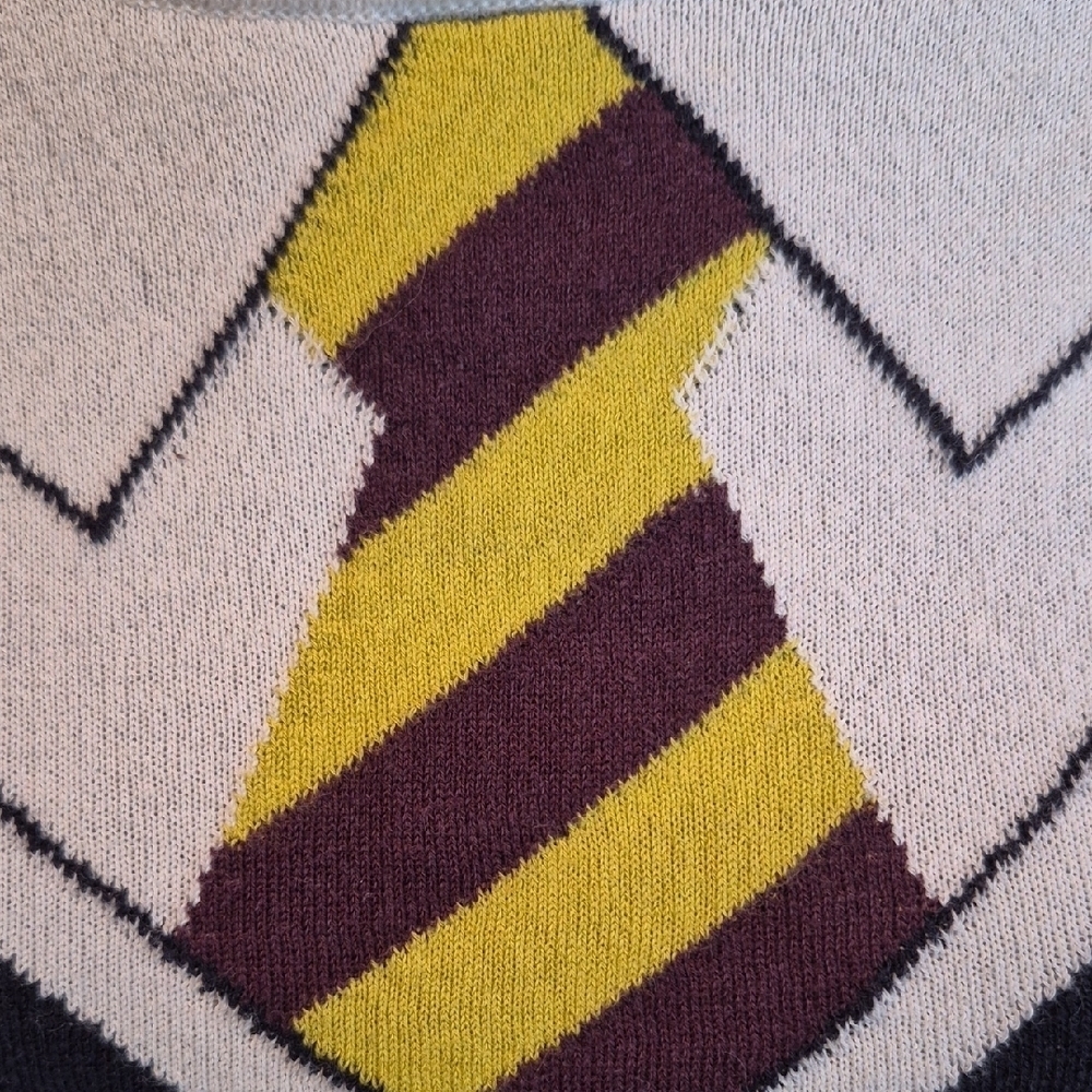 Women's Navy Sweater with School Tie Design - Picture 4 of 9